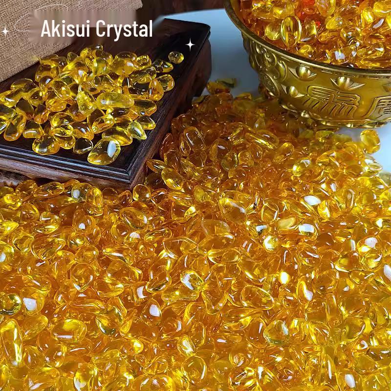 Citrin Farbe Verbessert Bruchstein für Buddha-Opfer und Schatzschalen-Ornament