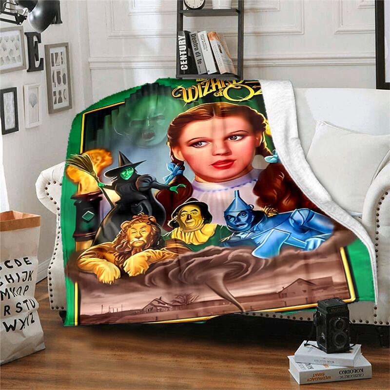 1pc Blanket The Wizard of Oz Print Design, Lightweight Blanket for Sofa, Bed- Soft &Warm, Gift for All Seasons like Christmas, Halloween