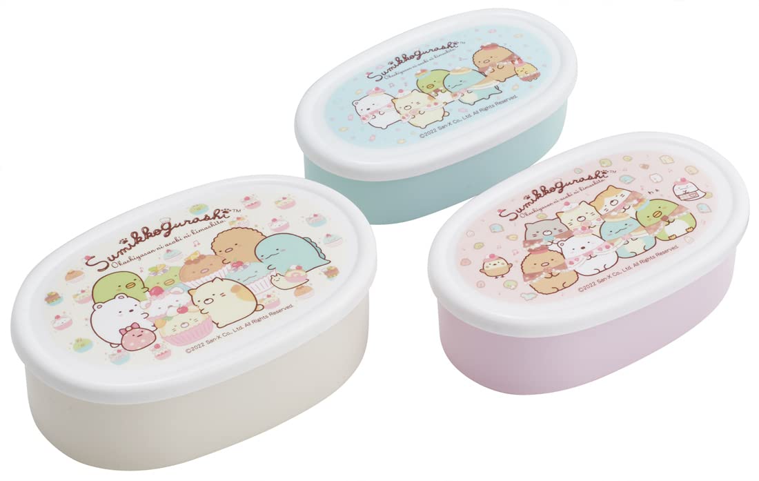 

Skater Bento Box Sumikko Gurashi Sweets Shop 860ml Set of 3 Sealed Containers Storage Containers Made in Japan SRS3SAG-A