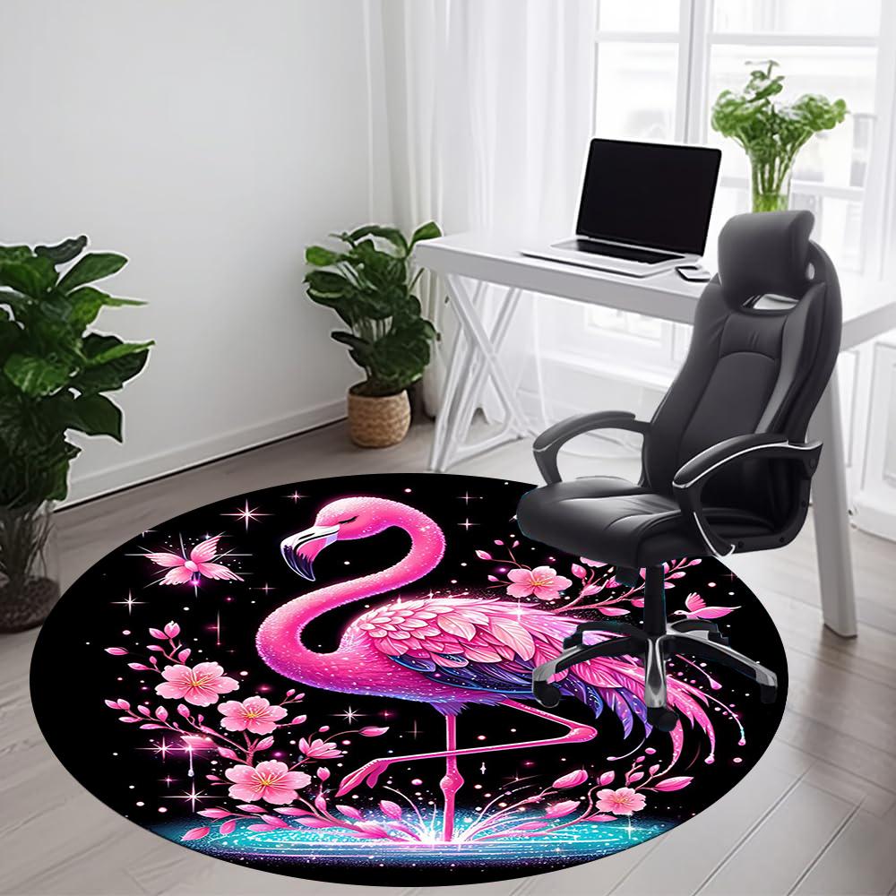 

1 шт. Круглый ковер Фламинго Фэнтези для офиса, Напольный коврик, Подходит для офиса, Под офисные стулья, Спальни, Гостиной, Домашнего декора, Декор комнаты 053 80cm by 80cm
