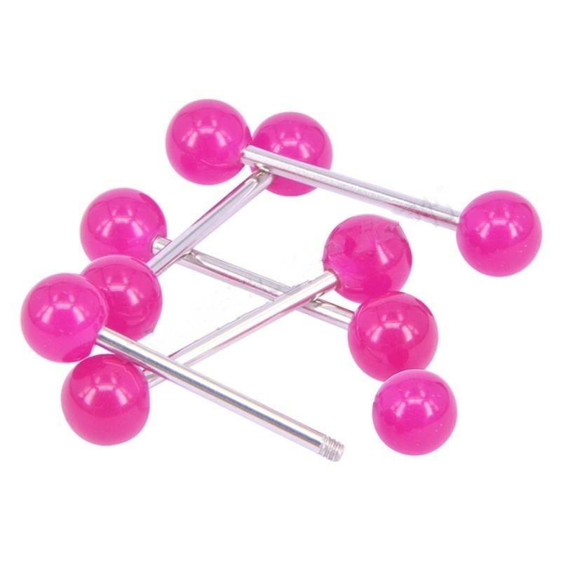 5/10 buc. Piercing la limbă cu bile strălucitoare prin inel acrilic moale pentru limba bijuterii Piercing pentru buze
