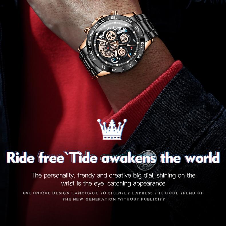 OLEVS Brand Watch Large Dial Waterproof Multi-functional Sports Men's Watch Men