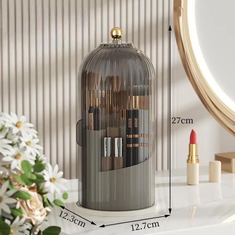 Rotating Makeup Brush Holder Desktop Makeup Storage Box Lipstick Eyebrow Pencil Holder Jewelry Container Organizer Cosmetic