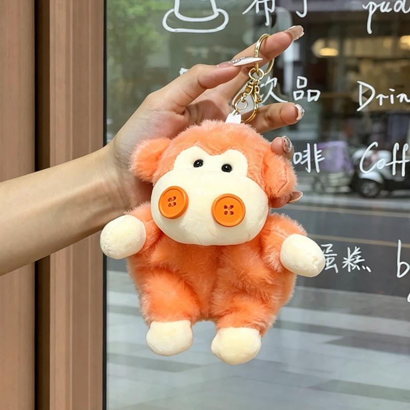 Plush Button Series Monkey Plush Toy For Backpack Decor Gift For Kids And Teens