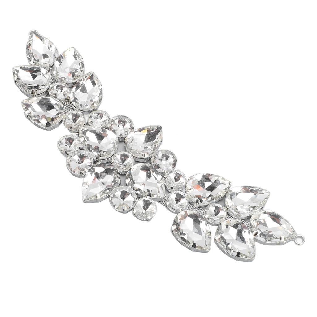Applique Strass Verre Exquise Éblouissante Fleur Strass Verre Patch pour Vêtements Robe de Mariée