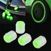 Night Glow Tire Valve Caps 4 PCS Car Tire Caps Glowing Tire Valve Stem Caps Car Decoration Accessories Car Wheel Dust Proof Air