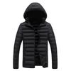 Rib Clothing Cotton Jacket Men's New Winter Solid Color Removable Hat Casual Trend Thickened Top Jacket Men