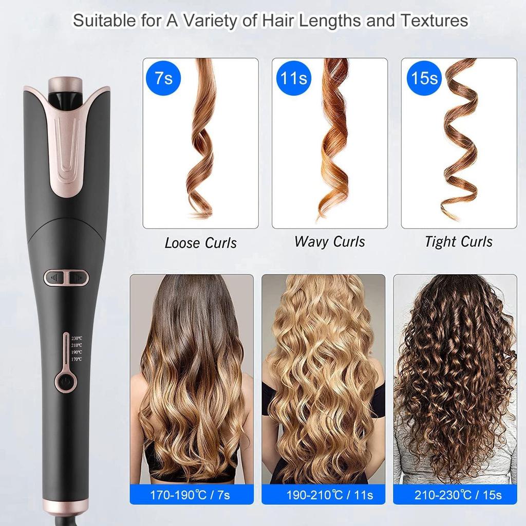 Automatic Curling Iron for Large Curls & Waves, Negative Ion, Long-Lasting Hold, Perfect for Dorm Use