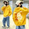 Best-selling dragon-patterned children's hooded pullover sweater for autumn and winter, featuring warm insulation.