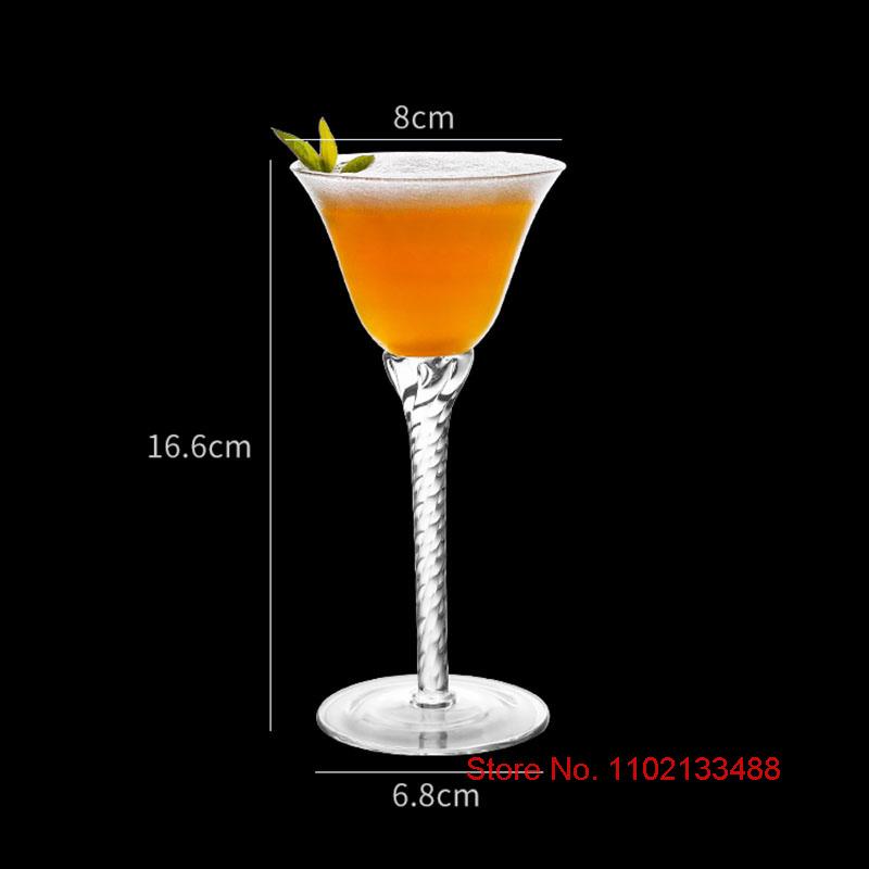 90ml spirálová čirá tyčinka na koktejl Martini Profesionální sklo Speciální pohár na víno Japonský styl Pohár na míchanou šťávu Velkoobchod