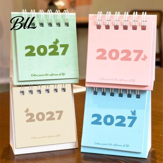 Calendar Mini Desk 2027, Jan. 2027 to Dec. Standing Flip Small Vertical Desktop Calendar, 12 Monthly Planner with Twin-Wire Binding for Home