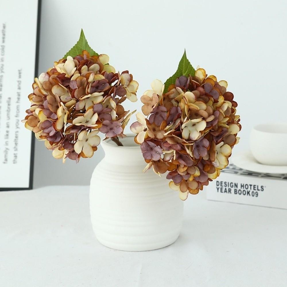 1/2/5Pcss 33cm Artificial Hydrangea Single Stem Fake Plant New Fake Flowers  for Indoor Decor