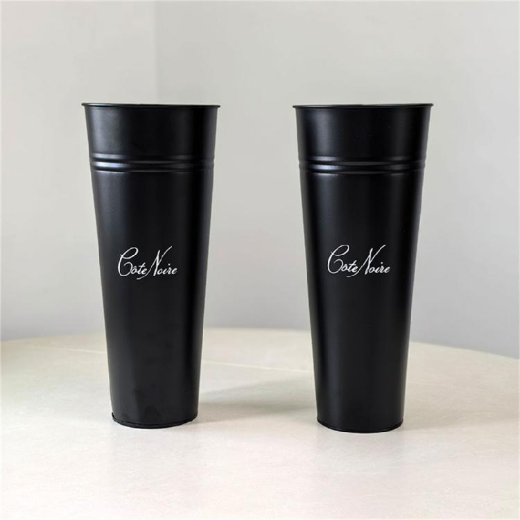 Galvanized Steel Flower Bucket Container Vintage Farmhouses Decoration Rustproof Design For Indoor Outdoor Plant Display