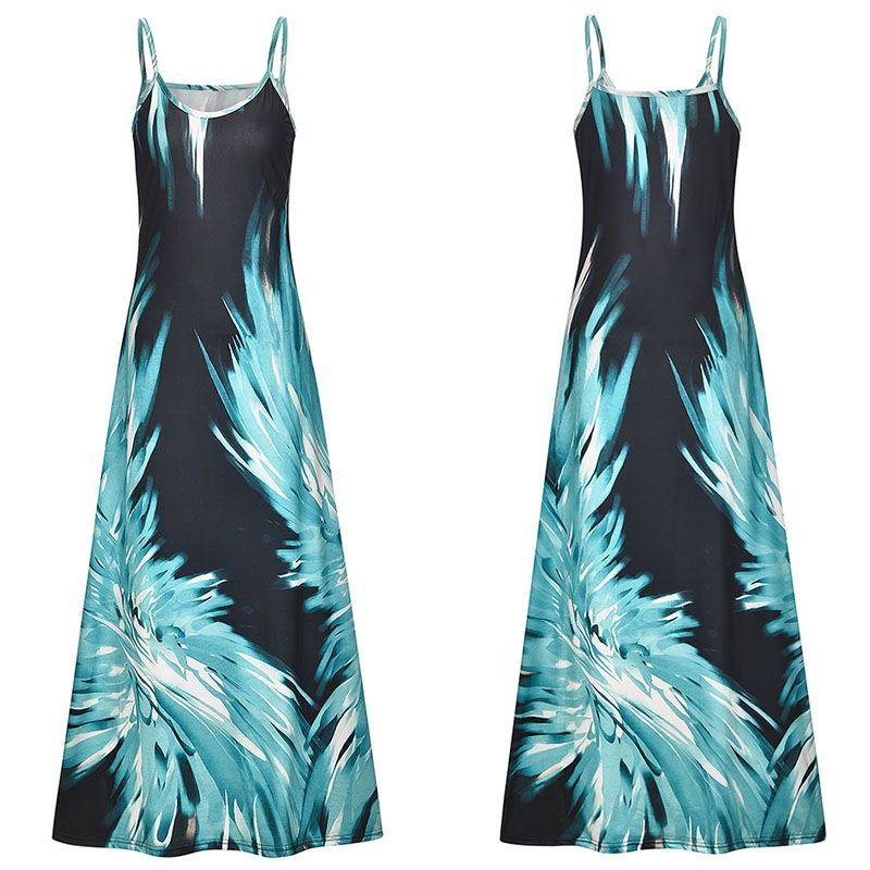 

Elegant Women s Summer Strappy Floral Boho Kaftan Dress Perfect For Beach Days