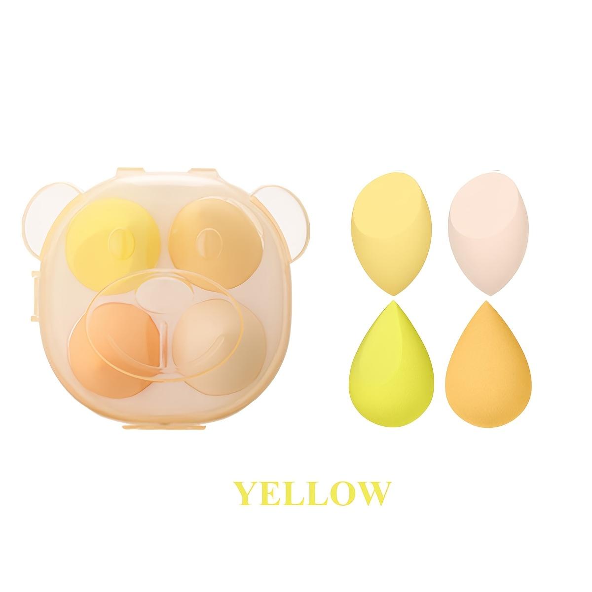 

4 шт., женский блендер для макияжа, косметическая пуховка, губка для макияжа, пудра, губка, инструменты для красоты, аксессуары для макияжа жёлтый