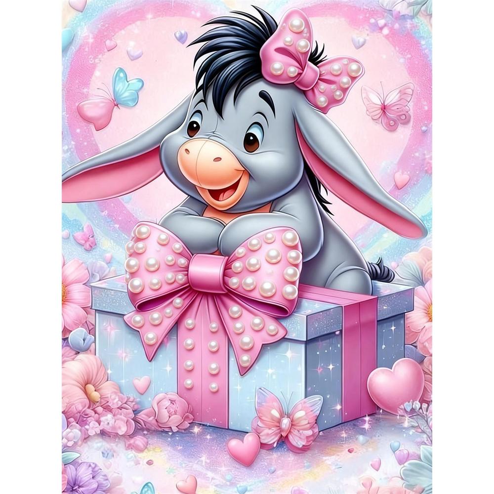 

Disney Pearl Painting Set Eeyore Pink Gift Box Surprise Home Wall Decoration Handmade Gift 35x45cm