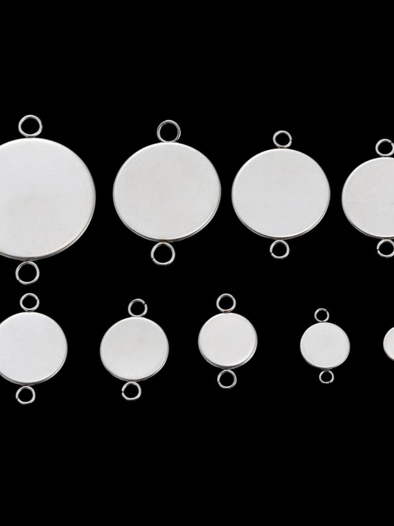 Stainless Steel Multi-Size Double Hanging Round Base Pendant Necklace Holder