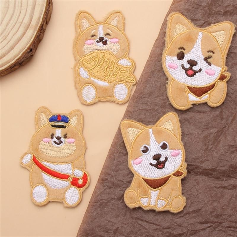 10Pcs Dog Embroidery Iron On Patches Adhesive Embroidery Appliques For Clothing Jackets Bags Hat Decoration and Sewing