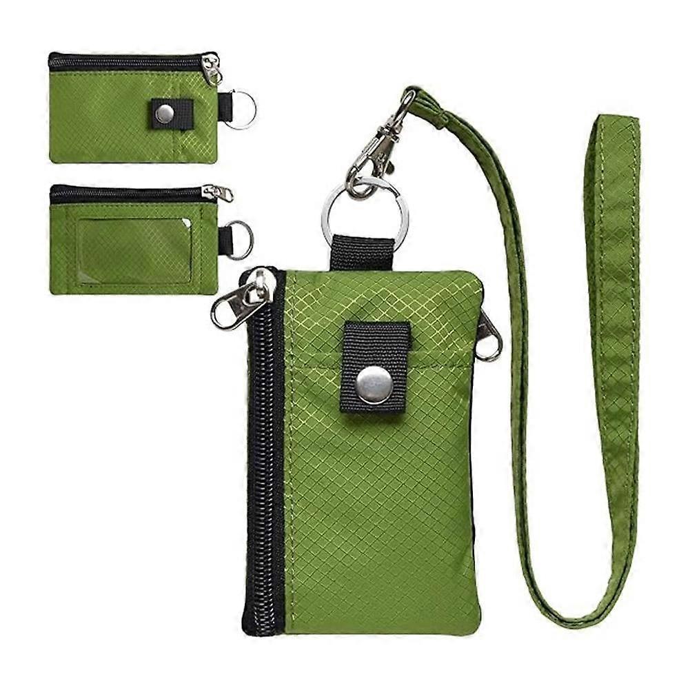 New Small Wallet With Window Waterproof ID Protection Wallet With Rope Keychain Anti-Theft Card Holder