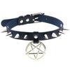 Spike Choker Necklace for Women Goth Pentagram Necklace Emo Neck Strap Cosplay Chocker Gothic Accessories