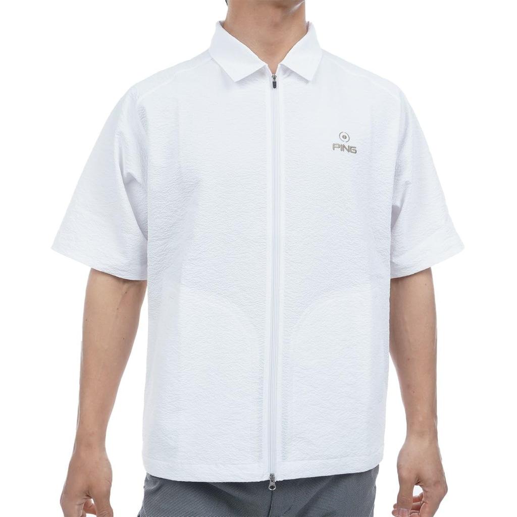 Short Sleeve Full Zip Shirt Golf 3L [Pin Apparel] Men's (Omnidirectional Stretch/Quick Drying) / / 621-5111301 030_White