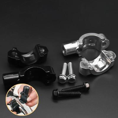 Motorrad Rückspiegel Halterung, Schwarz, Silber Spiegelhalter Klemme, Verschiedene Größen, 22mm, 10mm, 8mm, 25mm, 2Stk