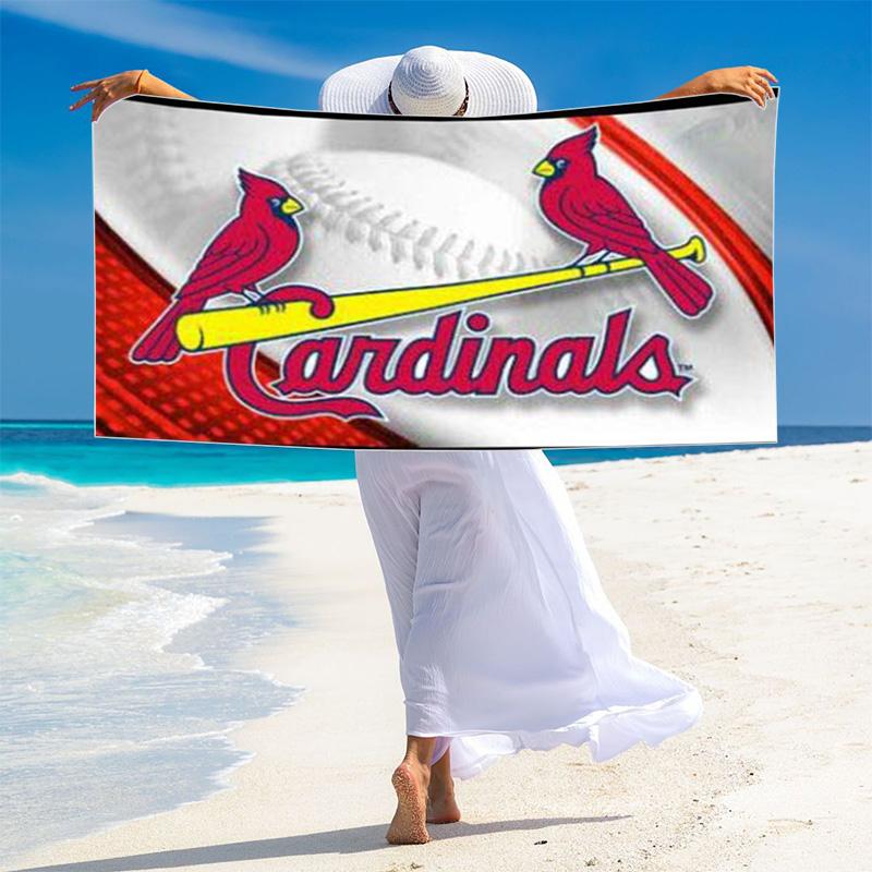St. Louis Cardinals Logo Print Beach Towel, Large Soft Quick Dry Towel for Beach Camping Swimming