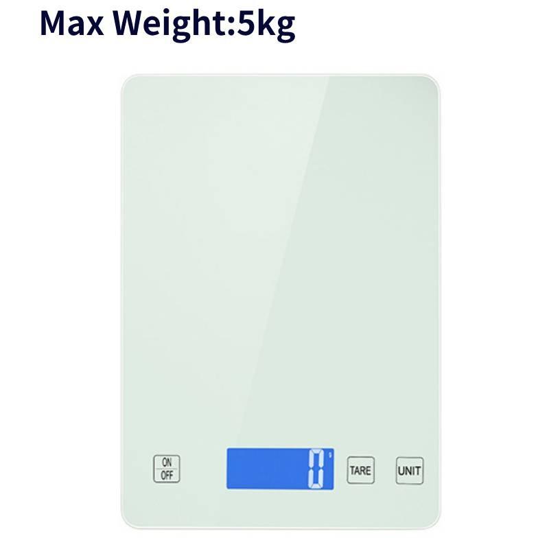 

Кухонные пищевые цифровые весы с USB-подзарядкой, электронные весы со светодиодным дисплеем White 5kg