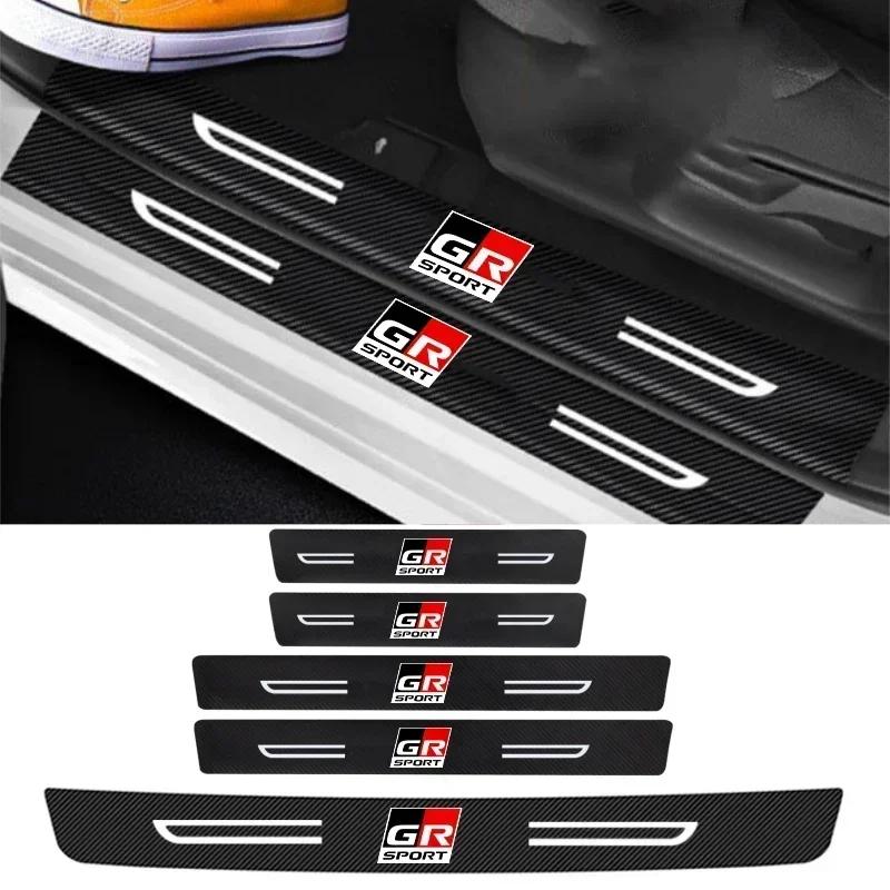 5 Pezzi per Toyota GR Sport Gazoo Racing Corolla Prius CVBTU7 Camry Yaris Hilux Adesivo Protezione Battitacco Auto Decalcomanie Paraurti Posteriore