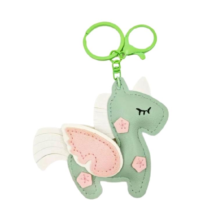 Stylish Flying Horse Motif Keychain Crafted Of Quality PU Leather Multi Functional Accessory For Men Women Gift
