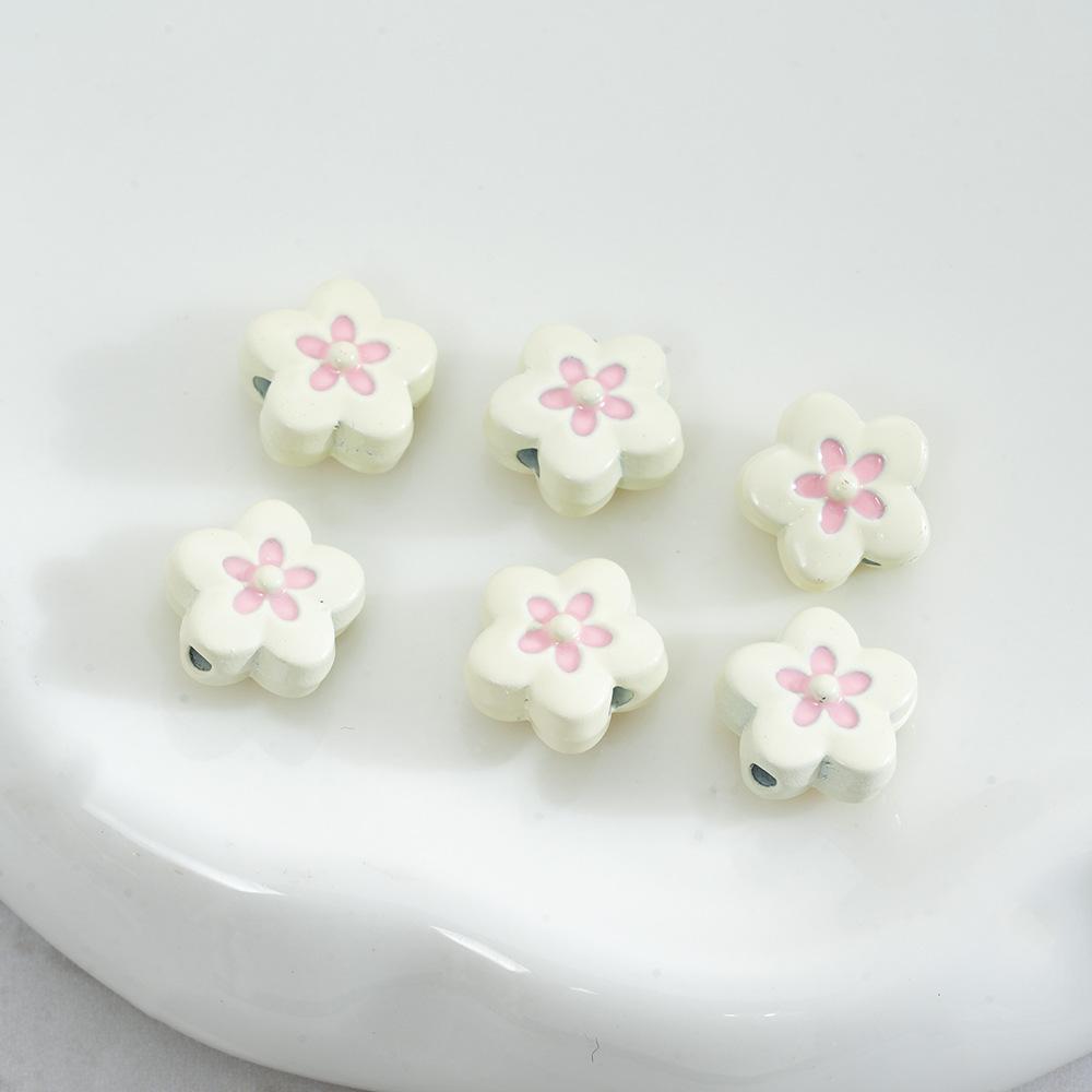 

Лакированные двухсторонние бусины из сплава в виде пятилепесткового цветка, Бусины, DIY бижутерия, Цепочка для мобильного телефона, Браслет, Аксессуары для ожерелья, Рассыпные бусины. Five.