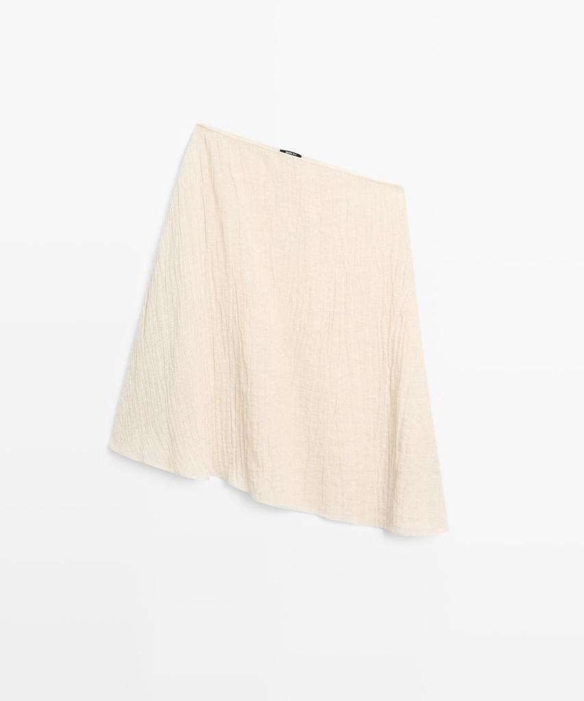 Masimodutti Total Look Linen Blend Asymmetrical Top