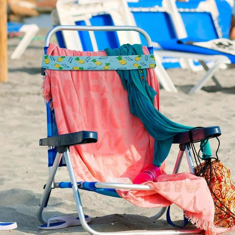 5Pcs Elastic Beach Chair Towel Bands Vibrant Tropical Print Bed Sheet Storage Straps Anti-Wind Holder for Pool & Home