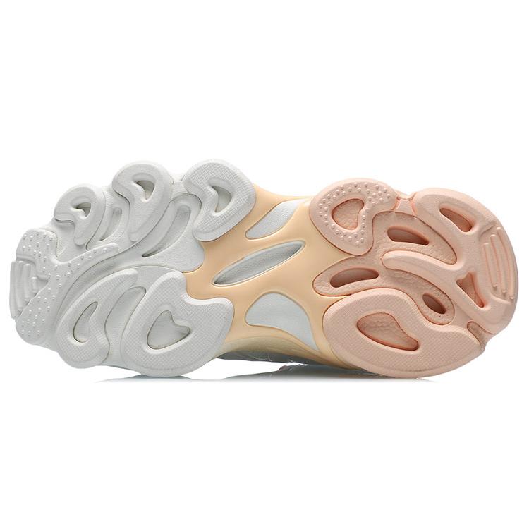 New LiNing CF Cushioned Anti Slip Wear Resistant Breathable Lightweight Low Top Athletic Shoes Women's White Orange AGLR068-2