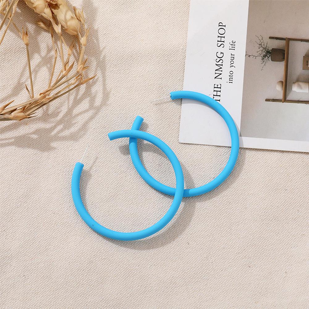 Geometric Round Personality Candy Color C-shaped Hoop Earrings Round Earrings Women Jewelry