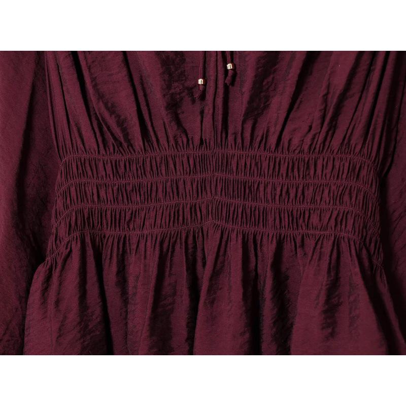 European American Style Pleated Women's Shirt - Autumn/Winter 2025 New Arrival