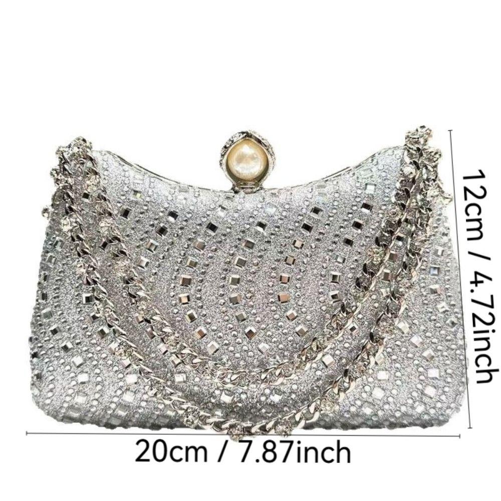 Elegante Premium Strass Strass Diamant Einlage Tasche Gold Silber Blau Funkelnde Abendtasche Diamant Einlage Kleine Clutch