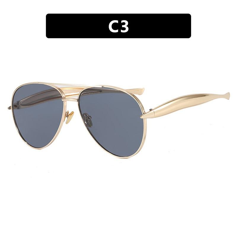 Unpolarisierte Y2k Vintage Metall Pilot Sonnenbrille Damen für Herren Sonnenbrille Punk Beliebt Outdoor Fahren Luxusmarke Designer Shades