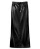 Bikwaieos Faux Leather Slit Maxi Skirts_Black