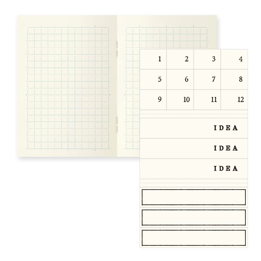 DESIGNPHIL MIDORI MD Notebook Light A7 Grid 3 Pack 15283006, Premium Japanese Stationery