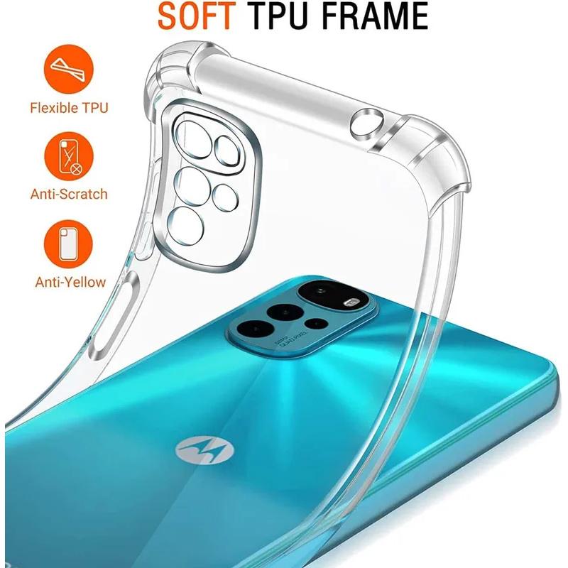 1.5MM Thick Air-Bag Clear Case For Motorola Moto G10 Power G20 G30 G13 G14 G31 G41 G60 G72 G75 G85 G54 G55 5G Shockproof Cover