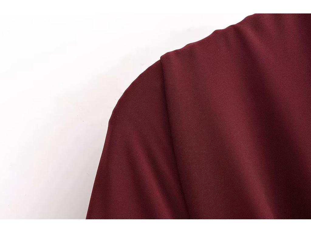 2024 Autumn Women's European & American Style Backless Slim-Fit Pleated Long Dress