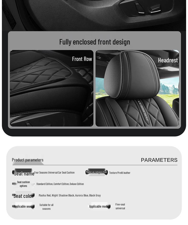 Faux Leather Car Seat Covers for Bluebird Sylphy Classic, Qashqai, Tiida Sun