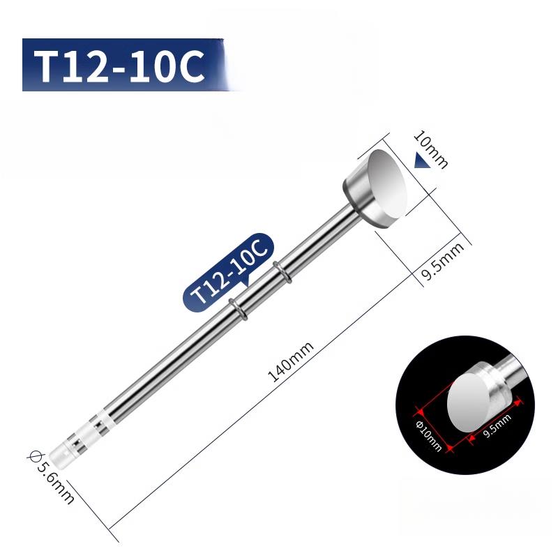 T12 Soldering Iron Tip Spade/Chisel/Hoof Shape 6C-12C for High-Temp Welding Station Heating Element
