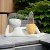 Ceramic Small Figures Creative Potted Plant Decors Desk Decoration Bathroom Decoration Home Creative Craft Ornament