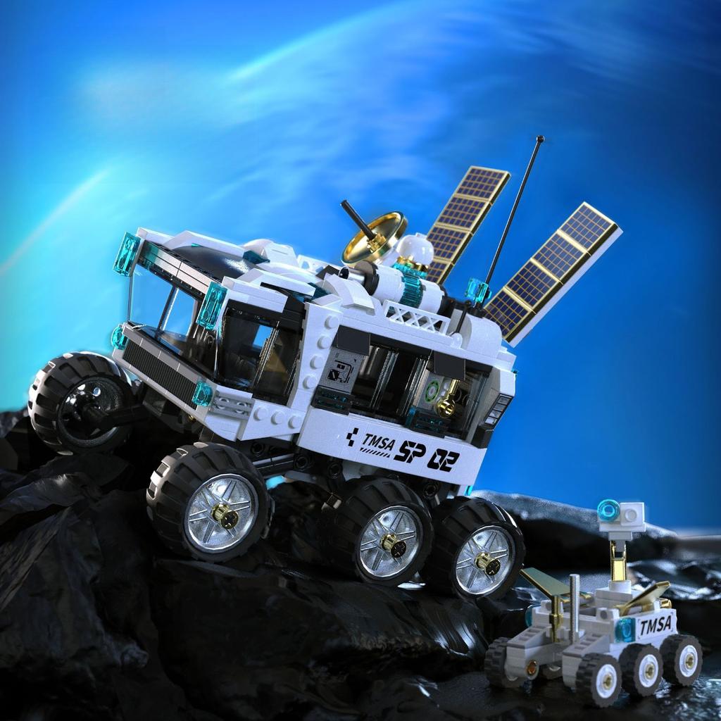 Weltraumserie 626 Teile Mond-Entdecker-Modell Kleine Bausteine Kreatives Jungen-Montage-Ornament Pädagogische Steine DIY-Spielzeug Geschenke