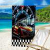 Ultra-weiches Strandtuch mit Rennsport-Thema, ideal für Pool - Camping, Tauchen - Perfekter Reisebegleiter, Lebendiges Strandtuch.