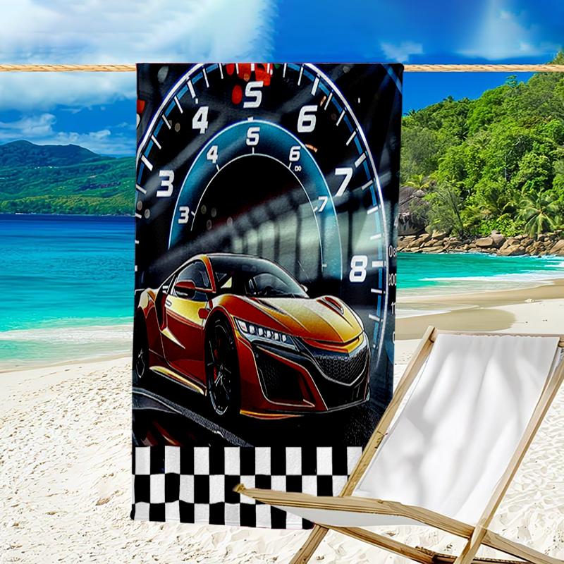 Ultra-weiches Strandtuch mit Rennsport-Thema, ideal für Pool - Camping, Tauchen - Perfekter Reisebegleiter, Lebendiges Strandtuch.