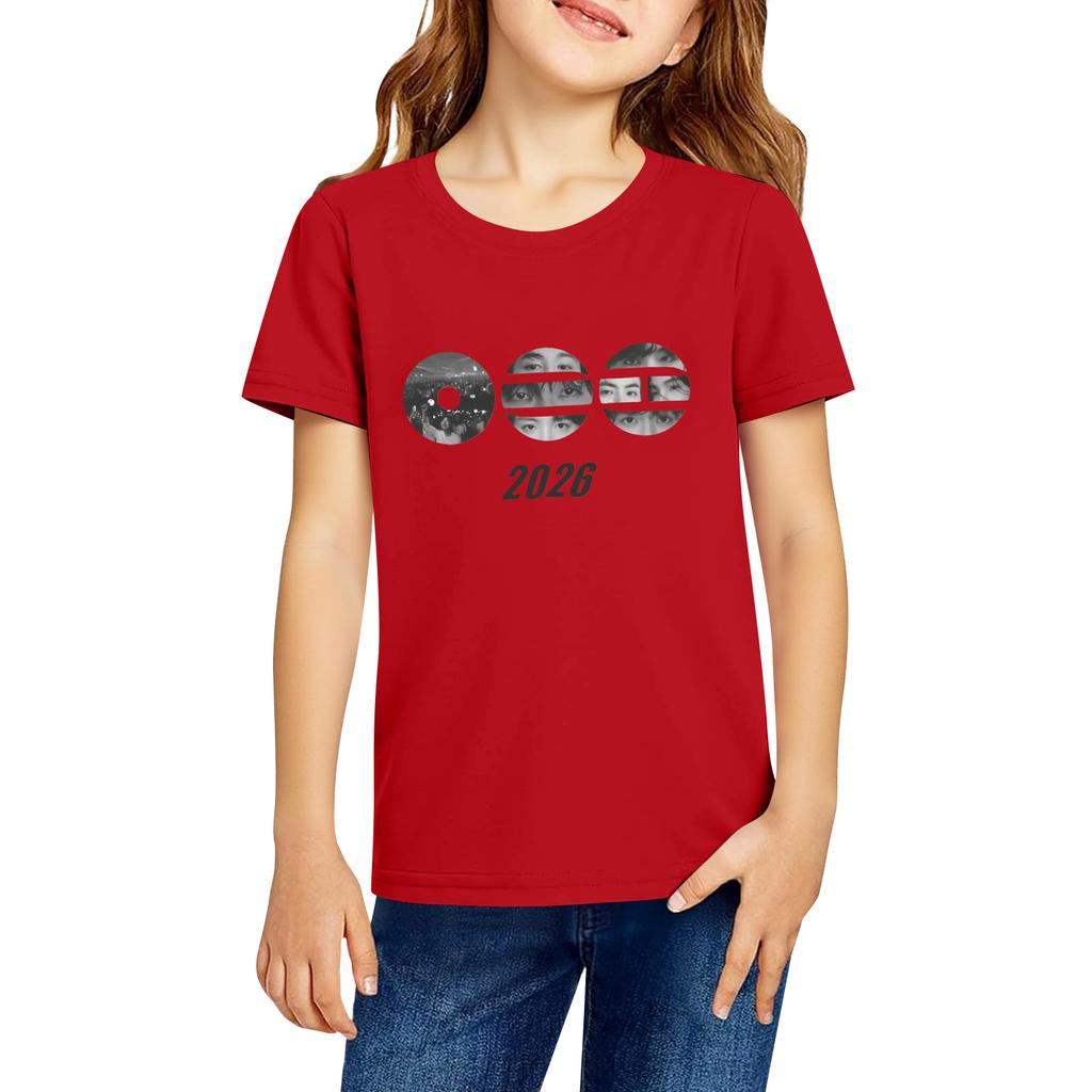 Modische Rundhals-Kurzarm-Arbeitskleidung bedruckte Oberteile für Kinder-Sommeroberteile