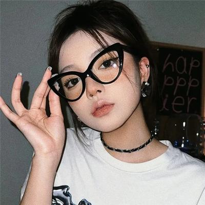 Neue Vintage Cat Eye Blaulichtfilterbrille Klassischer Retro Dreieckrahmen Damen Computer Gaming Brille Klarglasbrille